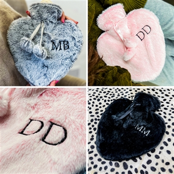 Personalised Love Heart Monogrammed Hot Water Bottle