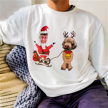 Personalised Photo Dog and Owner Christmas Sweatshirt