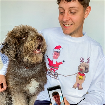 Personalised Photo Dog and Owner Christmas Sweatshirt