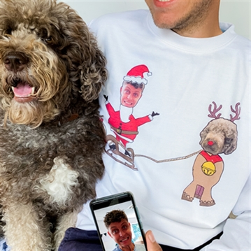 Personalised Photo Dog and Owner Christmas Sweatshirt