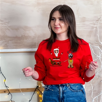 Personalised Photo Dog and Owner Christmas Sweatshirt
