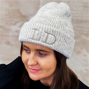 Personalised Initials Super Soft Beanie Hat