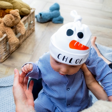 Personalised Snowman Baby Hat