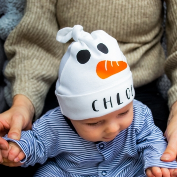 Personalised Snowman Baby Hat