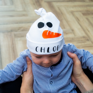 Personalised Snowman Baby Hat