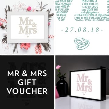 Personalised Mr and Mrs Print Gift Voucher