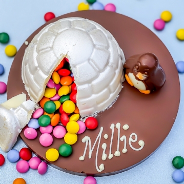 Personalised Chocolate Smash Igloo and Praline Penguin