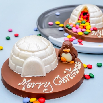 Personalised Chocolate Smash Igloo and Praline Penguin