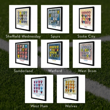 A3 Framed Football Shirt History Prints