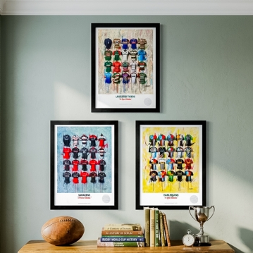 A3 Framed Rugby Shirt History Prints