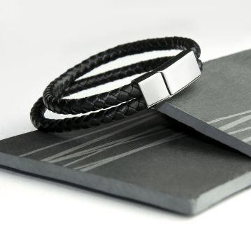 Personalised Men's Dual Leather Bracelet