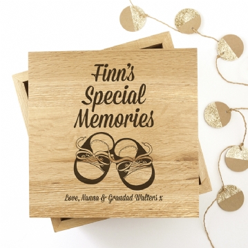 Personalised Baby Boy Keepsake Box Photo Cube