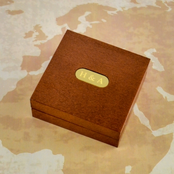Personalised Brass Compass with Wooden Box