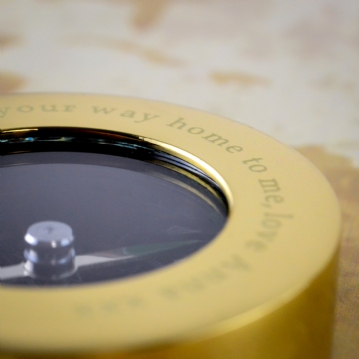 Personalised Brass Compass with Wooden Box