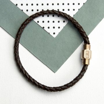 Mens thin leather bracelet top