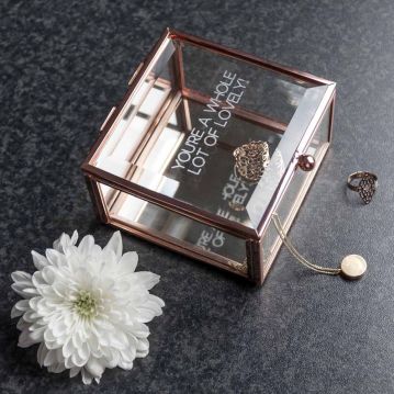 Personalised Rose Gold Glass Trinket Box