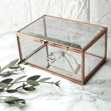 Personalised Rose Gold Glass Jewellery Box
