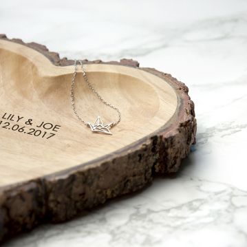 Personalised Rustic Wooden Heart Dish
