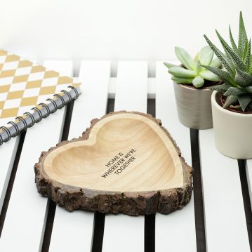 Personalised Rustic Wooden Heart Dish