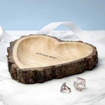 Personalised Rustic Wooden Heart Dish