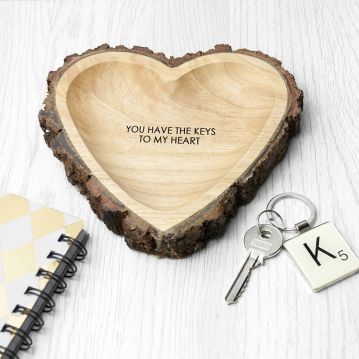 Personalised Rustic Wooden Heart Dish
