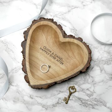 Personalised Rustic Wooden Heart Dish