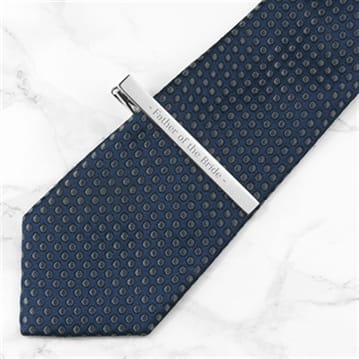Rhodium Plated Personalised Tie Clip