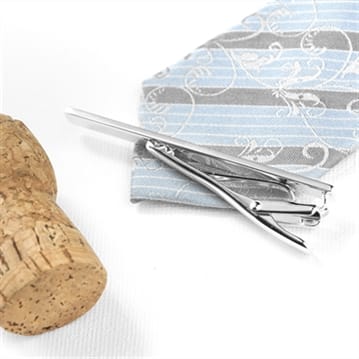 Rhodium Plated Personalised Tie Clip