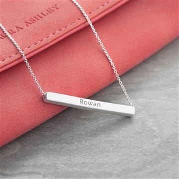 Personalised Horizontal Bar Necklace