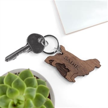 Personalised Dog Breed Wooden Keyring