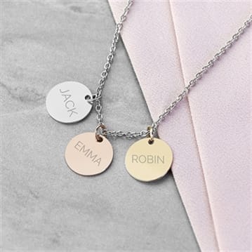 Personalised My Family Three Disc Necklace 