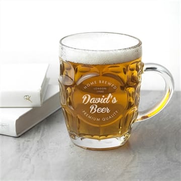 Personalised Dimpled Homebrewed Beer Glass