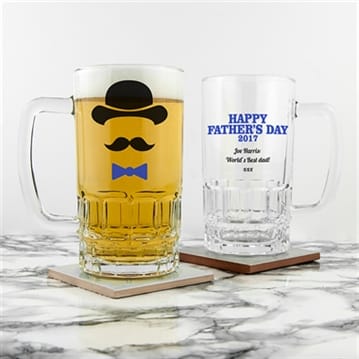 Father's Day Gentleman Dad Personalised Beer Glass