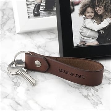 Personalised Leather Keyring