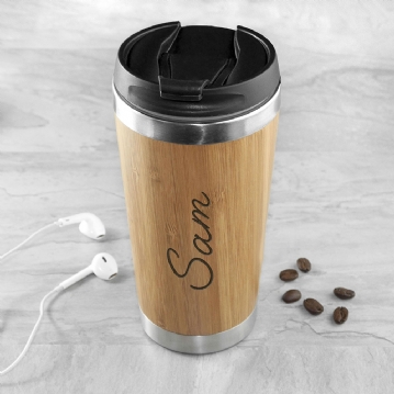 Personalised Bamboo Travel Mug