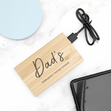 Personalised Bamboo Wireless Powerbank