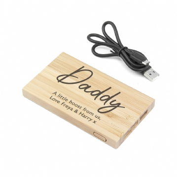 Personalised Bamboo Wireless Powerbank