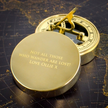 Personalised Adventurers Sundial and Compass