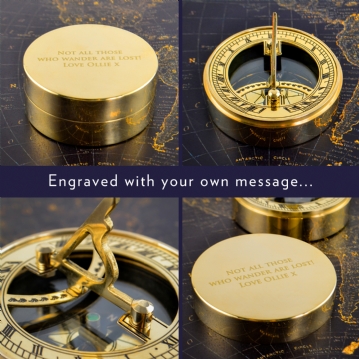 Personalised Adventurers Sundial and Compass
