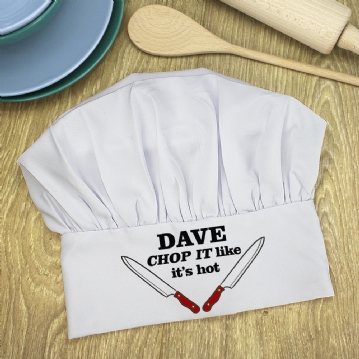 Personalised Chop It Like It's Hot Chef Hat