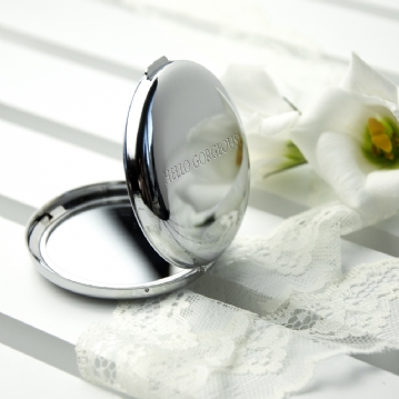 Personalised Silver Plated Lucky Sixpence Compact Mirror