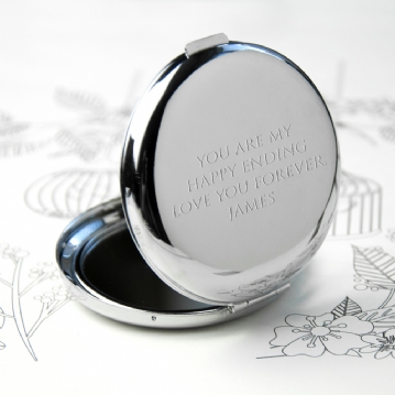 Silver Sixpence Personalised Compact Mirror Find Me A Gift