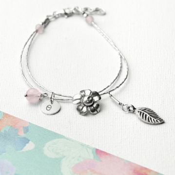 Personalised Friendship Bracelet With Rose Quartz