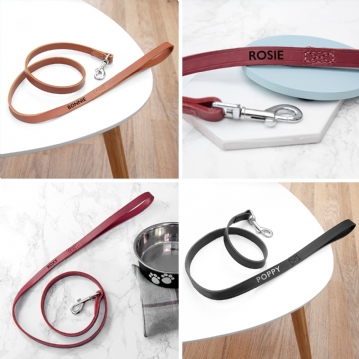 Personalised Classic Leather Dog Lead