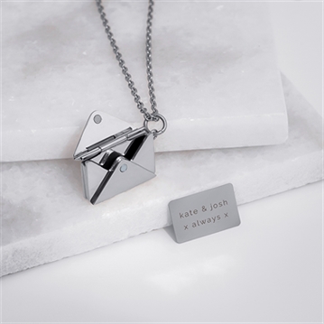 Personalised Secret Message Envelope Necklace