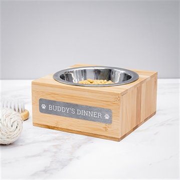 Personalised Small Bamboo Wooden Pet Bowl