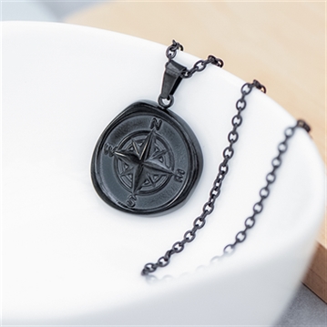 Personalised Men's Compass Amulet Necklaces