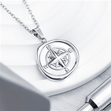 Personalised Men's Compass Amulet Necklaces