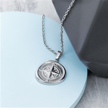 Personalised Men's Compass Amulet Necklaces