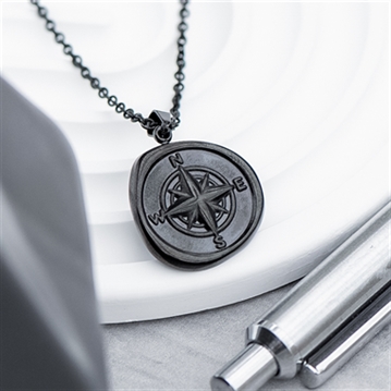 Personalised Men's Compass Amulet Necklaces